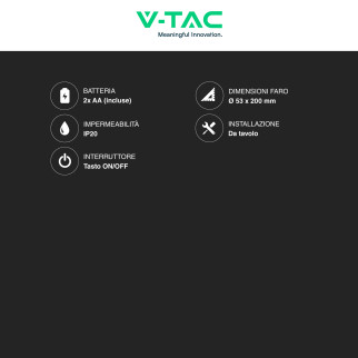 VT-7568 Lampada LED Tavolo Effetto Candela V-Tac - SKU 10573