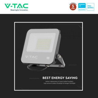 VT-4455 Faro LED 50W SMD IP65 Chip Samsung Colore Nero V-Tac Pro