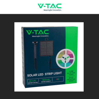 VT-2835 Striscia LED RGB con Pannello Solare e Telecomando 6W V-Tac
