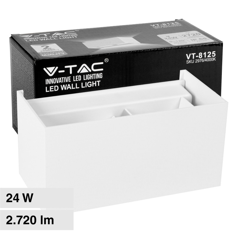Lampada LED da Muro 24W VT-8125 SMD Colore Bianco V-Tac
