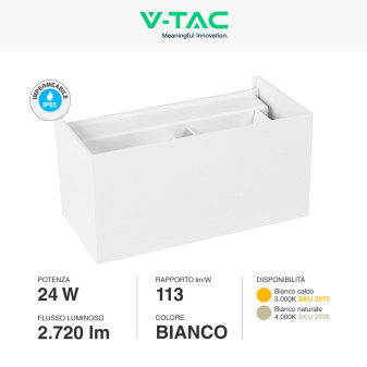 Lampada LED da Muro 24W VT-8125 SMD Colore Bianco V-Tac
