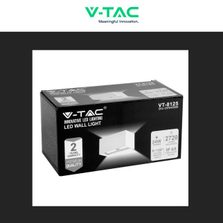 Lampada LED da Muro 24W VT-8125 SMD Colore Bianco V-Tac