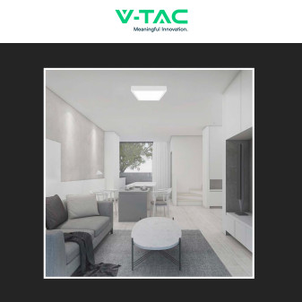 VT-8618 Plafoniera LED Quadrata 18W SMD IP44 Bianca V-Tac