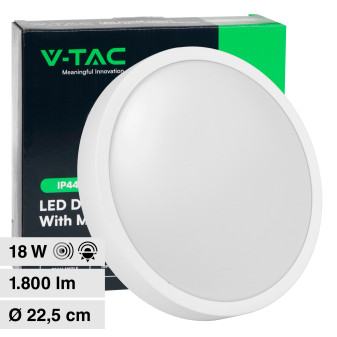 VT-8618S Plafoniera LED Sensore 18W SMD IP44 Bianca V-Tac