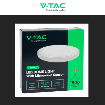 VT-8618S Plafoniera LED Sensore 18W SMD IP44 Bianca V-Tac