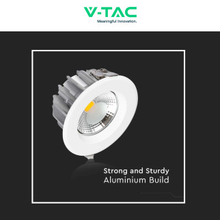 VT-26451 Faretto LED COB Rotondo da Incasso 40W Bianco V-Tac