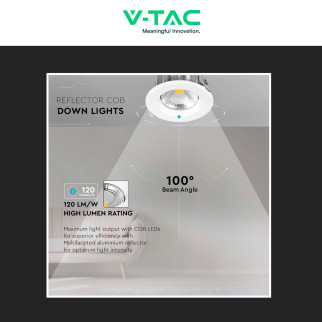 VT-26451 Faretto LED COB Rotondo da Incasso 40W Bianco V-Tac
