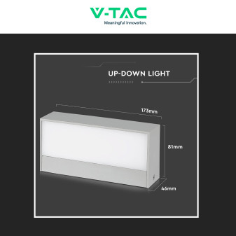 VT-8056 Lampada LED da Muro 9W SMD IP65 Colore Grigio V-Tac