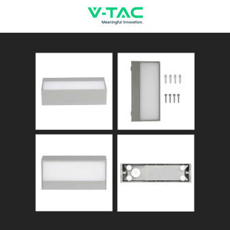 VT-8056 Lampada LED da Muro 9W SMD IP65 Colore Grigio V-Tac