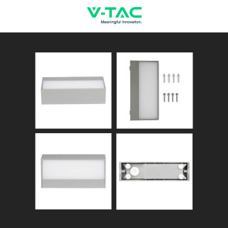 VT-8056 Lampada LED da Muro 9W SMD IP65 Colore Grigio V-Tac