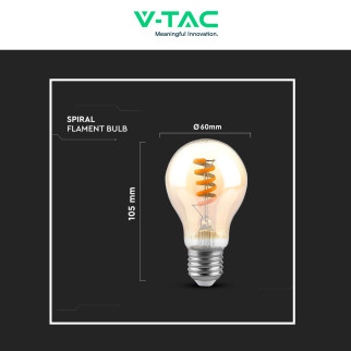 VT-2154 Lampadina LED E27 4W A60 Vetro Ambrato V-Tac