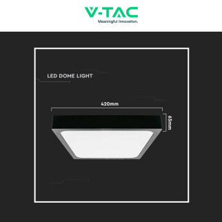 VT-8630 Plafoniera LED Quadrata 30W SMD IP44 Nera V-Tac