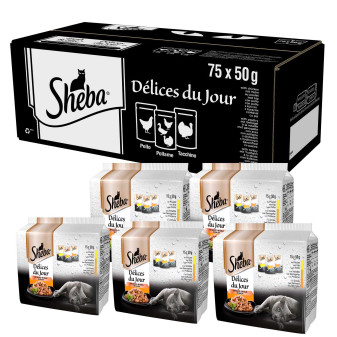 Sheba Délices Du Jour in Salsa Gusto Pollo e Tacchino per Gatti 75x