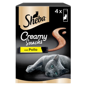 Sheba Creamy Snacks con Pollo per Gatti 4x