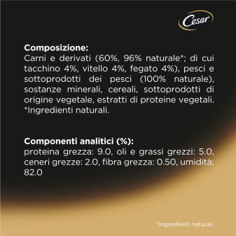 Cibo per Cani Junior con Vitello e Tacchino - 14 Vaschette Cesar
