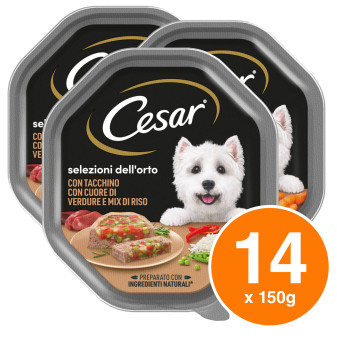 Cibo per Cani Selezioni dell'Orto Tacchino Verdure RIso Cesar 14x