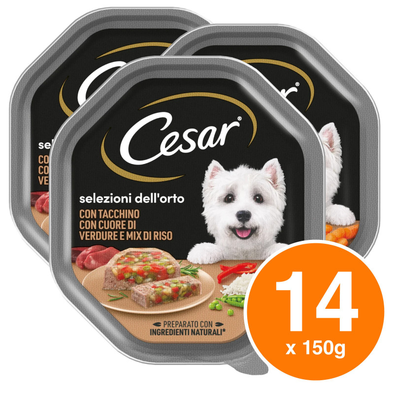 Cibo per Cani Selezioni dell'Orto Tacchino Verdure RIso Cesar 14x