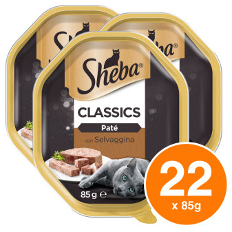 Sheba Classics Paté con Selvaggina Cibo per Gatti 22x 85g