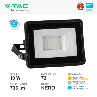 VT-118 Faro LED 10W SMD Chip Samsung IP65 V-Tac