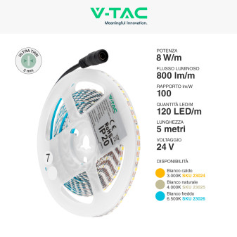 VT-2835-126 Striscia LED Flessibile 40W SMD 24V 5m V-Tac