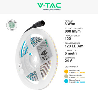 VT-2835-126 Striscia LED Flessibile 40W SMD 24V 5m V-Tac