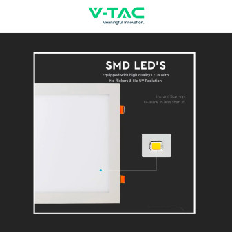 VT-3107 Mini Pannello LED SMD Quadrato 36W da Incasso con Driver V-Tac
