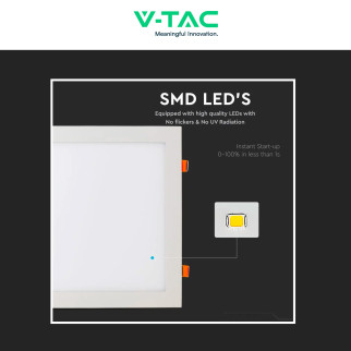 VT-3107 Mini Pannello LED SMD Quadrato 36W da Incasso con Driver V-Tac