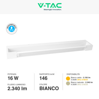 VT-819 Lampada LED da Muro 16W SMD IP44 Ruotabile Bianco V-Tac