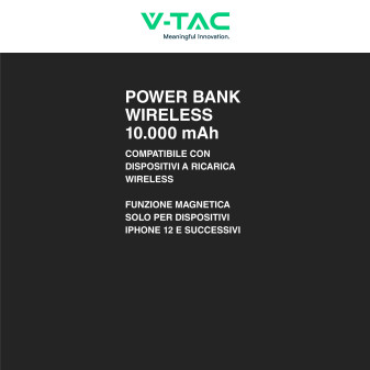 VT-100011 Power Bank 10000mAh Ricarica Rapida PD V-Tac
