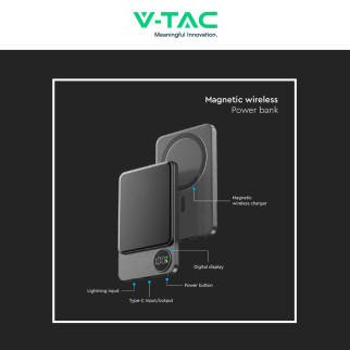 VT-100011 Power Bank 10000mAh Ricarica Rapida PD V-Tac