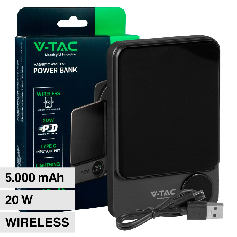 Power Bank 5000mAh Ricarica Rapida PD VT-50005 V-Tac