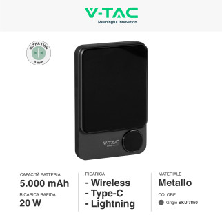 Power Bank 5000mAh Ricarica Rapida PD VT-50005 V-Tac
