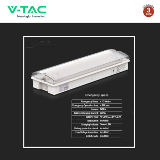 VT-997 Lampada LED di Emergenza 3W SMD IP65 V-Tac