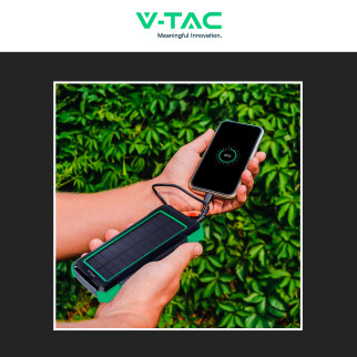 VT-11111 Power Bank 10000mAh Ricarica Wireless Nero V-Tac