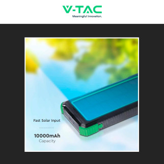 VT-11111 Power Bank 10000mAh Ricarica Wireless Nero V-Tac