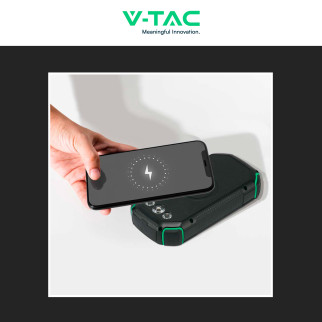 VT-33333 Power Bank 30000mAh Ricarica Wireless Nera V-Tac