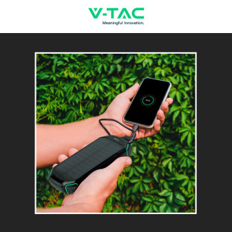 VT-33333 Power Bank 30000mAh Ricarica Wireless Nera V-Tac