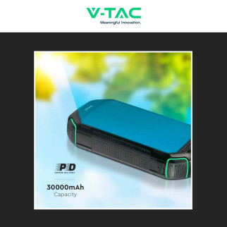 VT-33333 Power Bank 30000mAh Ricarica Wireless Nera V-Tac