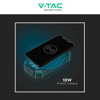 VT-33333 Power Bank 30000mAh Ricarica Wireless Nera V-Tac