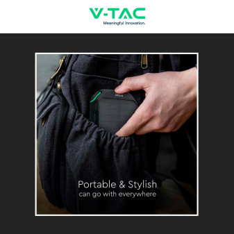 VT-33333 Power Bank 30000mAh Ricarica Wireless Nera V-Tac