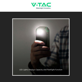 VT-33333 Power Bank 30000mAh Ricarica Wireless Nera V-Tac