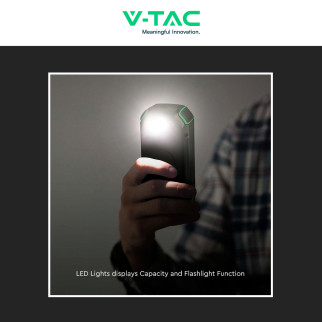 VT-33333 Power Bank 30000mAh Ricarica Wireless Nera V-Tac