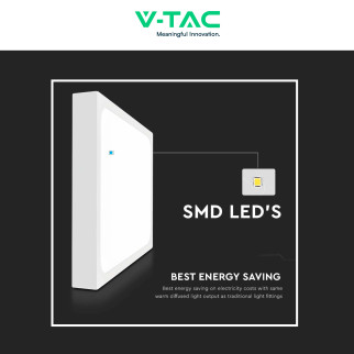 VT-8630 Plafoniera LED Quadrata 30W SMD IP44 Bianca V-Tac