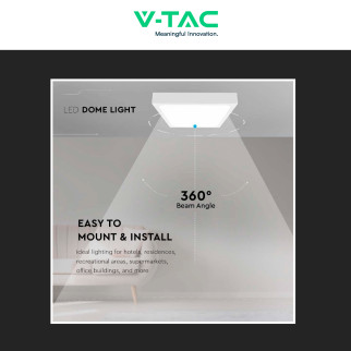 VT-8630 Plafoniera LED Quadrata 30W SMD IP44 Bianca V-Tac