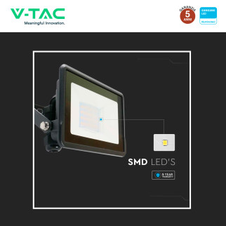 VT-128 Faro LED 20W SMD IP65 Chip Samsung Colore Nero V-Tac