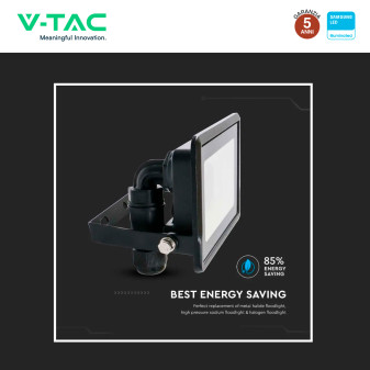 VT-128 Faro LED 20W SMD IP65 Chip Samsung Colore Nero V-Tac