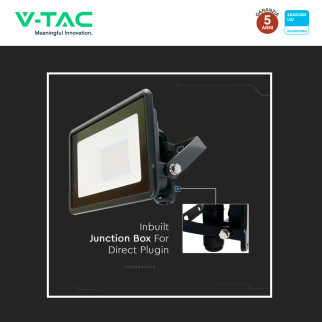 VT-128 Faro LED 20W SMD IP65 Chip Samsung Colore Nero V-Tac