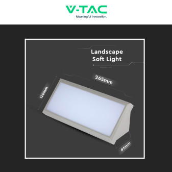 VT-8054 Lampada LED da Muro 12W SMD IP65 Colore Grigio V-Tac