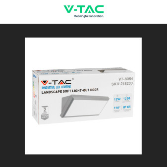 VT-8054 Lampada LED da Muro 12W SMD IP65 Colore Grigio V-Tac