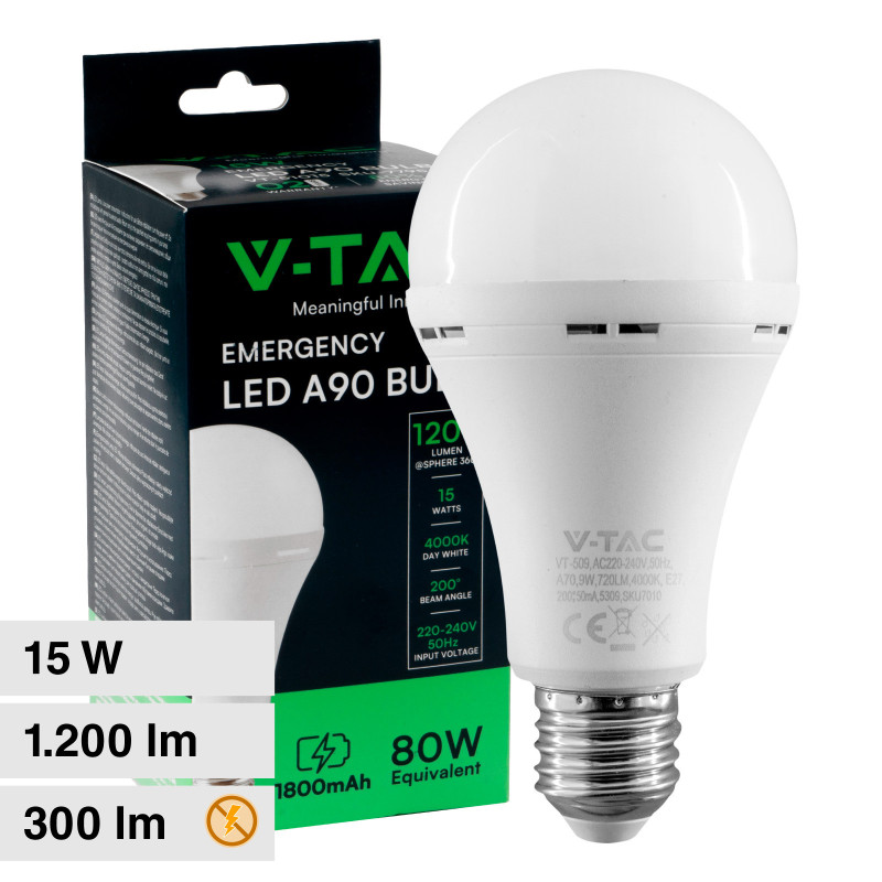 VT-51015 Lampadina LED E27 15W SMD Luce di Emergenza V-Tac